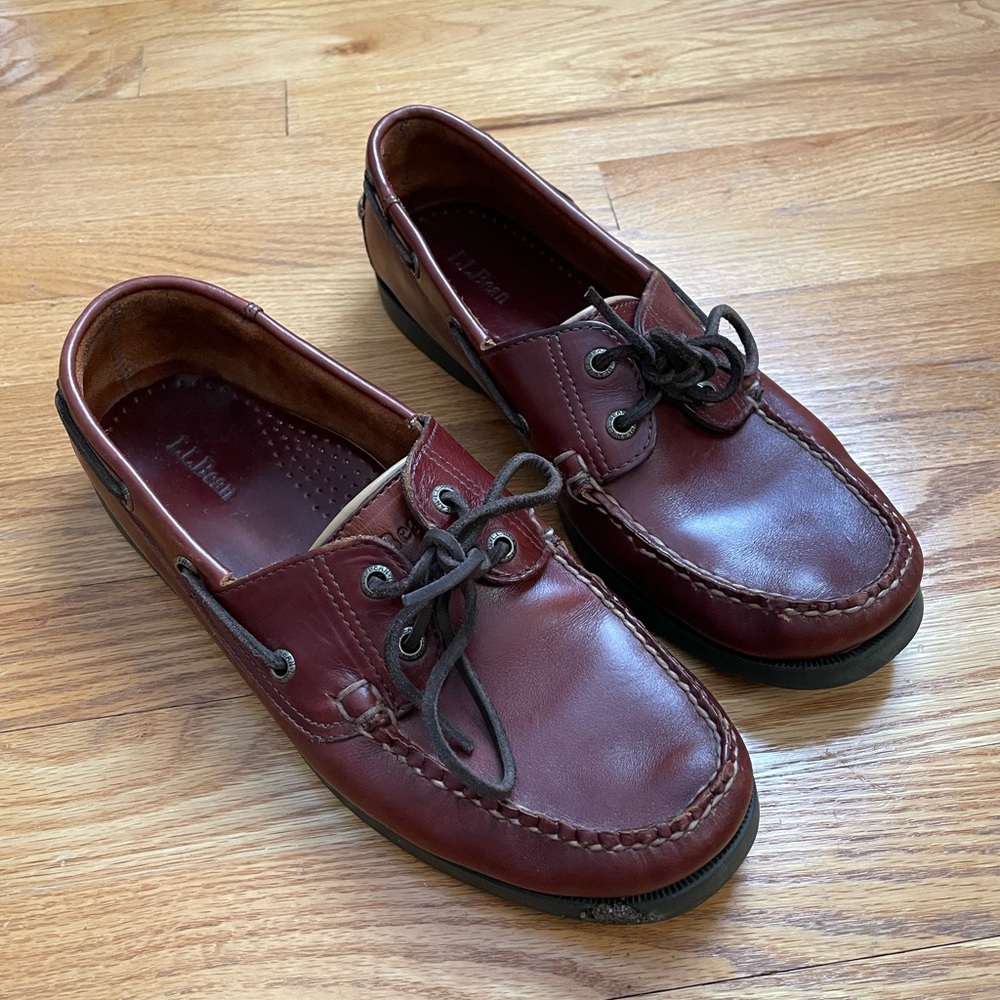 LL Bean Casco Bay leather boat shoes